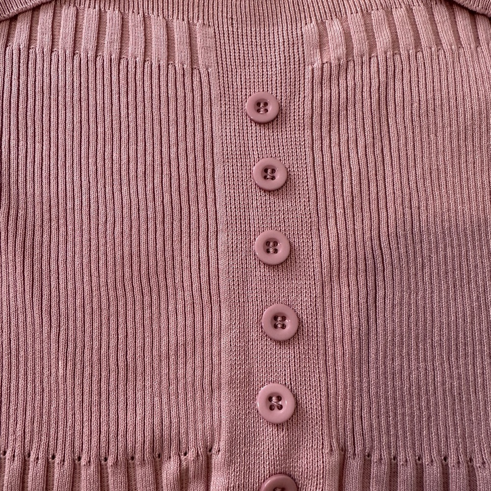 Pink Ribbed Women's Sweater - Picture 2 of 5